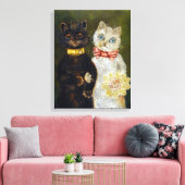 Kat Wedding, huwelijk, bride, Louis Wain Canvas Afdruk (Insitu (Woonkamer))