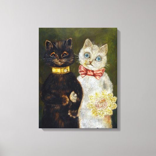 Kat Wedding, huwelijk, bride, Louis Wain Canvas Afdruk (Voorkant)