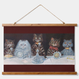 Kat Wedding, huwelijk, bride, Louis Wain Hangend Wandkleed