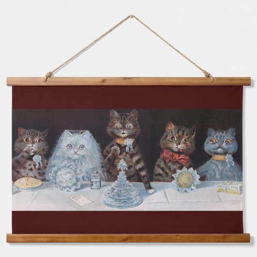 Kat Wedding, huwelijk, bride, Louis Wain Hangend Wandkleed (Voorkant)