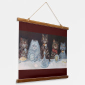 Kat Wedding, huwelijk, bride, Louis Wain Hangend Wandkleed (Gebogen)