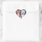 Kat Wedding, huwelijk, bride, Louis Wain Hart Sticker (Tas)