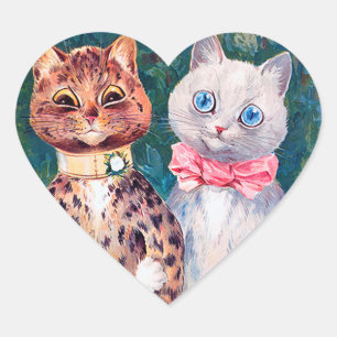 Kat Wedding, huwelijk, bride, Louis Wain Hart Sticker