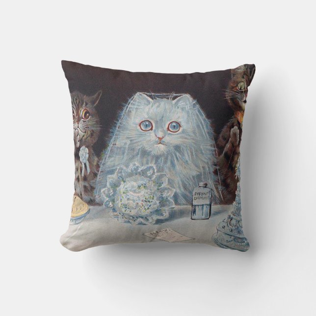 Kat Wedding, huwelijk, bride, Louis Wain Kussen (Voorkant)