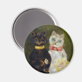 Kat Wedding, huwelijk, bride, Louis Wain Magneet (Voorkant / Achterkant)