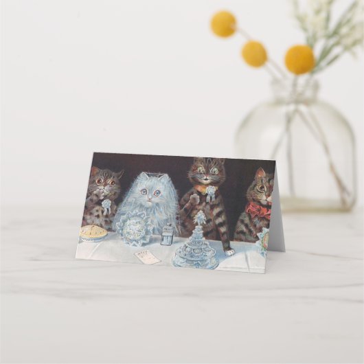 Kat Wedding, huwelijk, bride, Louis Wain Plaatskaartje (Achterkant)