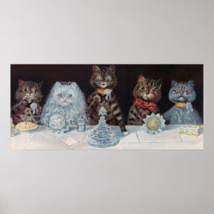 Kat Wedding, huwelijk, bride, Louis Wain Poster