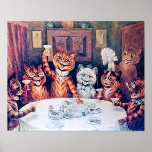 Kat Wedding, huwelijk, bride, Louis Wain Poster