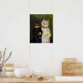 Kat Wedding, huwelijk, bride, Louis Wain Poster (Keuken)