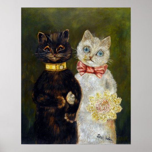 Kat Wedding, huwelijk, bride, Louis Wain Poster (Voorkant)