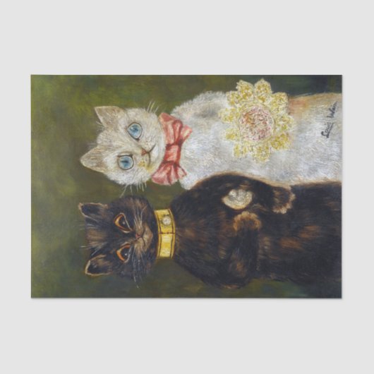 Kat Wedding, huwelijk, bride, Louis Wain Tissuepapier (Voorkant)