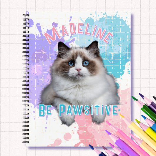 Kat Wees Positief Spiraal Notebook Terug naar Scho Notitieboek