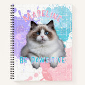Kat Wees Positief Spiraal Notebook Terug naar Scho Notitieboek (Voorkant)