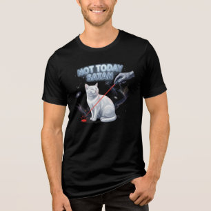 Kat weigert te spelen (Niet vandaag Satan) Tri-Blend Shirt