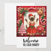Kat Welkom op het kerstfeest Kaart (Voorkant / Achterkant)