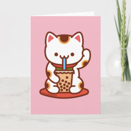 Kat Wenskaart: BOBA KIT-TEA MANEKI-NEKO Kaart