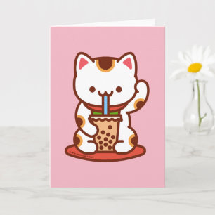 Kat-Wenskaart: BOBA KIT-TEA MANEKI-NEKO Kaart