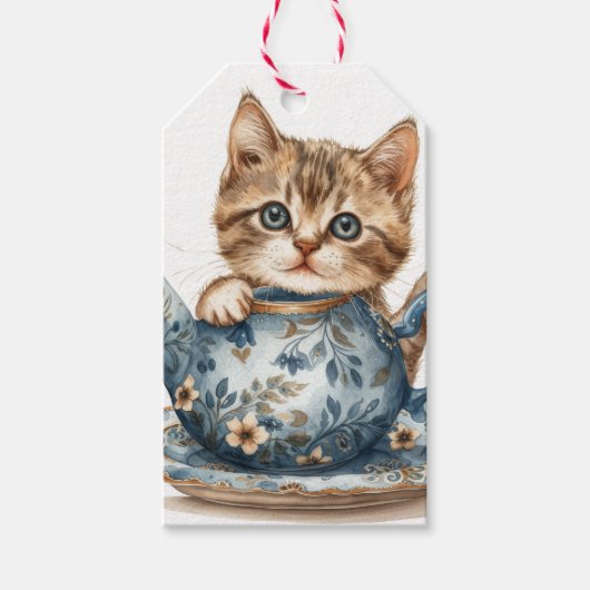 Kat Wenskaart Cadeaulabel (Voorkant)