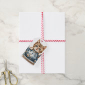 Kat Wenskaart Cadeaulabel (Met Touw)