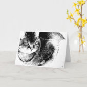 Kat Wenskaart Kaart (Gele Bloem)