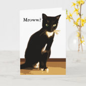 Kat wenskaart kaart (Gele Bloem)