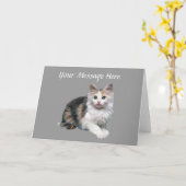 Kat Wenskaart Kaart (Gele Bloem)