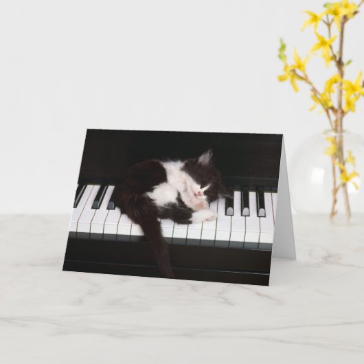 Kat Wenskaart Kaart (Gele Bloem)