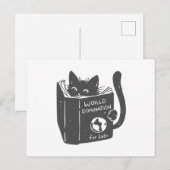 Kat wereldoverheersing katten - Kies achterkleur Briefkaart (Voorkant / Achterkant)