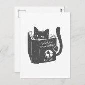 Kat wereldoverheersing katten - Kies achterkleur Briefkaart (Voorkant / Achterkant)