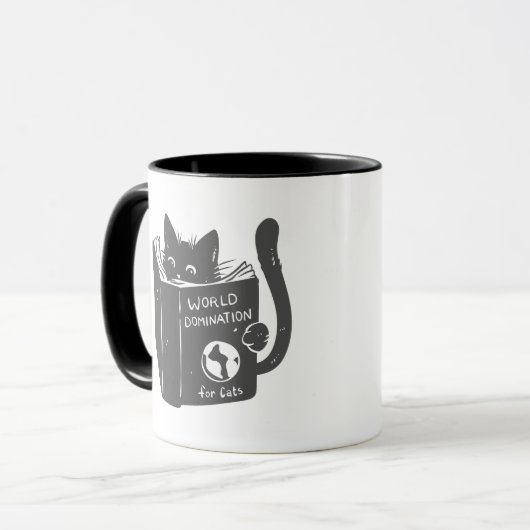 Kat wereldoverheersing katten - Kies achterkleur Mok (Voorkant links)