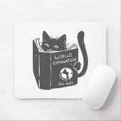 Kat wereldoverheersing katten - Kies achterkleur Muismat (Met muis)