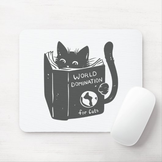 Kat wereldoverheersing katten - Kies achterkleur Muismat (Met muis)