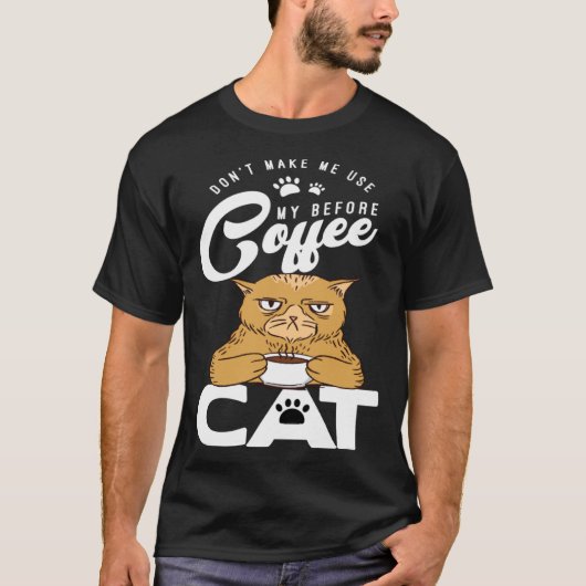 Kat werk collega koffie drinker t-shirt (Voorkant)