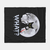 Kat What_ Murderous Black Cat with Knife Halloween Fleece Deken (Voorkant (Horizontaal))