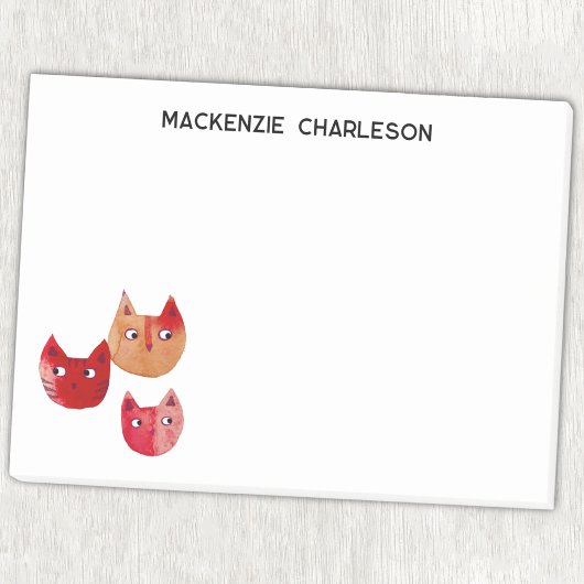 Kat whimsical Leuk Gepersonaliseerde Naam Post-it® Notes
