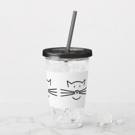 Kat Whisker Face Acryltumblers Acryl Drinkbeker