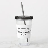 Kat Whisker Face Acryltumblers Acryl Drinkbeker (Links)