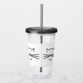 Kat Whisker Face Acryltumblers Acryl Drinkbeker (Rechts)