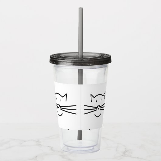 Kat Whisker Face Acryltumblers Acryl Drinkbeker (Rechts)