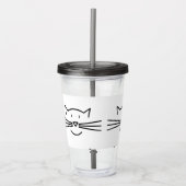 Kat Whisker Face Acryltumblers Acryl Drinkbeker (Voorkant)