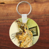 Kat Whiskers Heart Nose Waterverf Sleutelhanger (Voorkant)