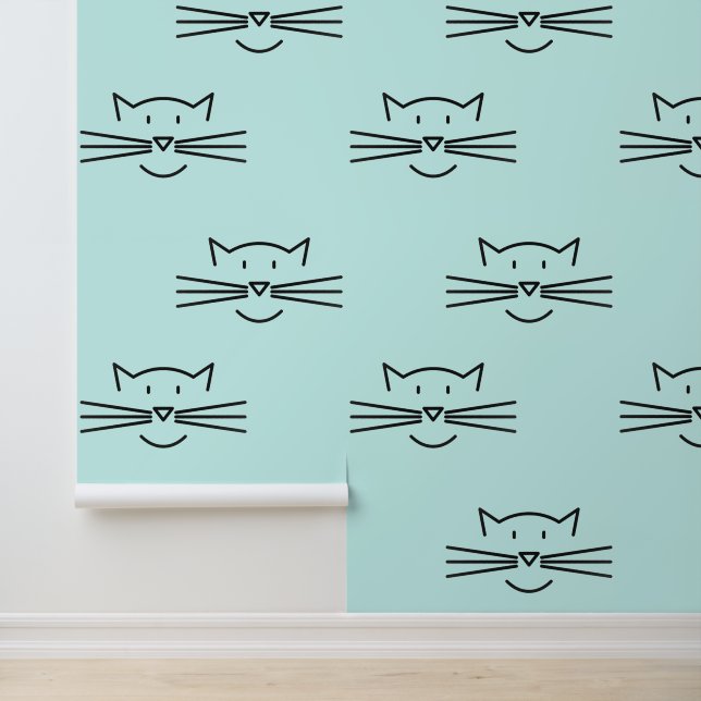 Kat Whiskers Ontwerp Behang (Applicatie)