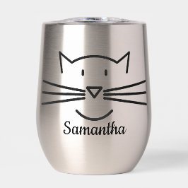 Kat Whiskers Ontwerp Thermische Wijn Tumbler
