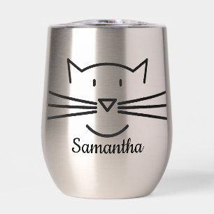 Kat Whiskers Ontwerp Thermische Wijn Tumbler