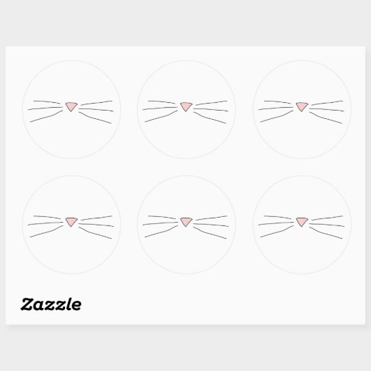 Kat Whiskers Tekening Stickers (Vel)