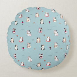 Kat & Wijn Ronde Kussen: Leuk en eigenzinnig ontwe Rond Kussen