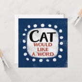 Kat wil graag een woord Wenskaart Kaart (Voorkant / Achterkant in situ)