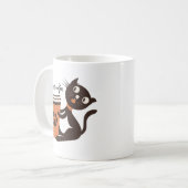 Kat wil grappige koffie koffiemok (Voorkant links)