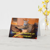 Kat - wil oefenen Verjaardagskaart Kaart (Gele Bloem)