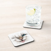 Kat Wink Blue Eye Onderzetter | Kat-kurk Onderzett (Rechterzijde)